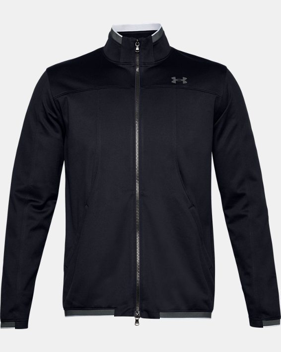 Men's UA RUSH™ Knit Track Jacket, Black, pdpMainDesktop image number 6